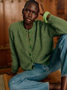 Sezane Othello Cardigan Laurel - Size XS